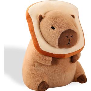 Cute Capybara Plush Soft Capybara Stuffed Animal with Bread Kawaii Capybara Doll Pillow Capybara Plushie Gifts for Kids Boys Girls 12 inch