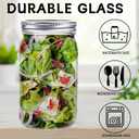 Mason Jars 32 oz,12 Pack Quart Wide Mouth Mason Jar With Airtight Lids,Glass Canning Jars for Fermenting, Pickling,Meal Prep,Overnight Oats & Centerpieces
