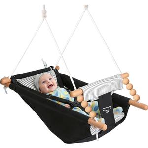 Baby Swing Indoor & Outdoor, Cozy Toddler Swing for Backyard, Canvas Hammock Swing