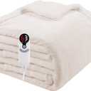 Electric Heated Blanket Full Size 72"x84", Soft Flannel with Overheat Protection, 9 Adjustable Heat Settings & 10-Hour Auto-Off Timer, Fast Heating for Winter Comfort, White