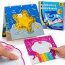 GiftAmaz Multi-Sensory Mindful Maze Boards, Textured Sensory Calming Toys for Kid, Finger Path Breathing Board, Calming Corner Items Social Emotional Learning, Mindful Sensory Cardboard Box for Kid 3+