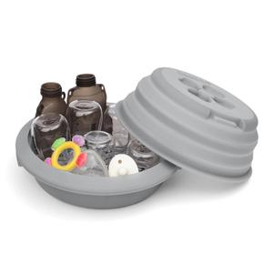 Haakaa Multipurpose Silicone Microwave Bottle Sterilizer & Steamer Reusable Collapsible Microwave Sterilizer for Baby Bottles,Breast Pump Parts & Pacifiers and Accessories,Great for Home &Travel