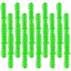 10 pcs Feather Boas 5ft Artificial Fluffy Boas Colorful Feather Boas Set for Women Costume Halloween Wedding Christmas (Green)