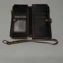 Defencase Wallet Case Compatible with Samsung Galaxy Z Fold 4 with RFID Blocking Card Holder & S Pen Holder Slot PU Leather Magnetic Snap Flip Zipper Strap Phone Case Fit for Galaxy Z Fold 4, Coffee