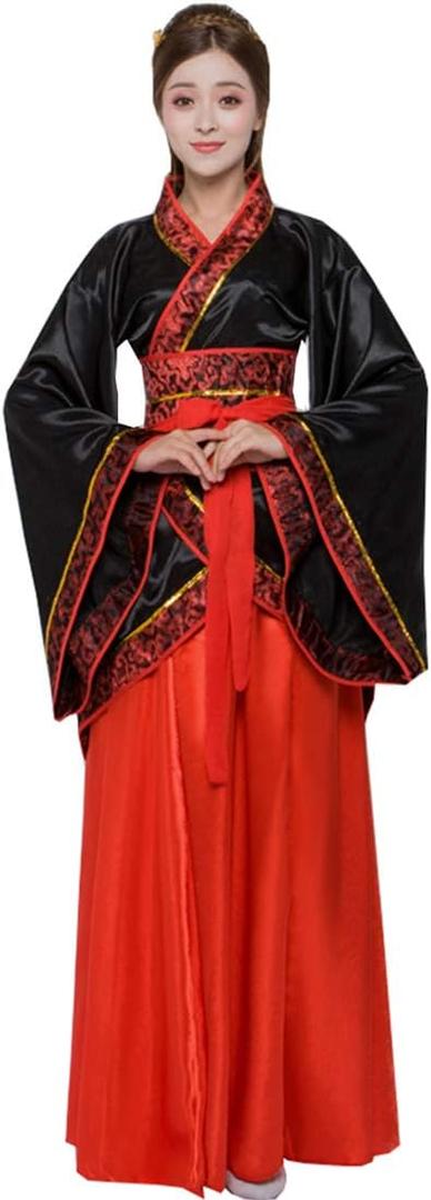 Ez-sofei Women Chinese Traditional Ancient Hanfu Costume For Stage Performance Dress (Black, S)