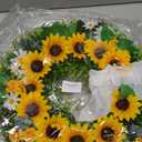 Front Door Wreath Sunflowers and Daisies, 20" Spring Wreaths for Front Door, Wreaths for Front Door w/Long Door Hook, Optional Reversible Welcome and Blessed Sign Spring Wreath, Front Door Decor