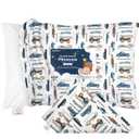 KeaBabies Toddler Pillowcase 13"x18" - Organic Cotton Toddler Pillowcase for Kids, Boys, Girls, Soft & Durable Cotton Cover for Miniature Sleepy Pillows, Cute Colors, Pillow Sold Separately (Vroom) (Standard 13x18)