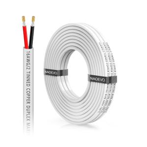 NAOEVO 16 Gauge Marine Wire Duplex, 16 AWG Stranded PVC Marine Electrical Wire, Waterproof/Corrosion Resistant/Tinned Copper Electrical Cable for Boat/Automotive/RV/Solar (15FT)