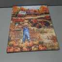 Tijuboni Farmhouse Fall Wall Art Pumpkin Patch Scarecrow Harvest Pictures Decor Autumn Barn Truck Canvas Prints Painting Artwork Home Thanksgiving Gift for Kitchen Bathroom Living Room 12"x16"