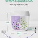 GROWNSY Pacifier Sanitizer Portable, UV Light Sanitizer on The Go for Baby, USB Charging Sanitizer Case, Mini Pacifier Sanitizer 99.99% Cleaned in 59 Seconds (White)