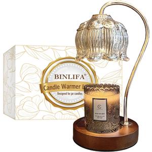 Candle Warmer Lamp, Dimmable Candle Warmer with Timer, Electric Candle Melt Warmer Compatible with Large Jar Candles