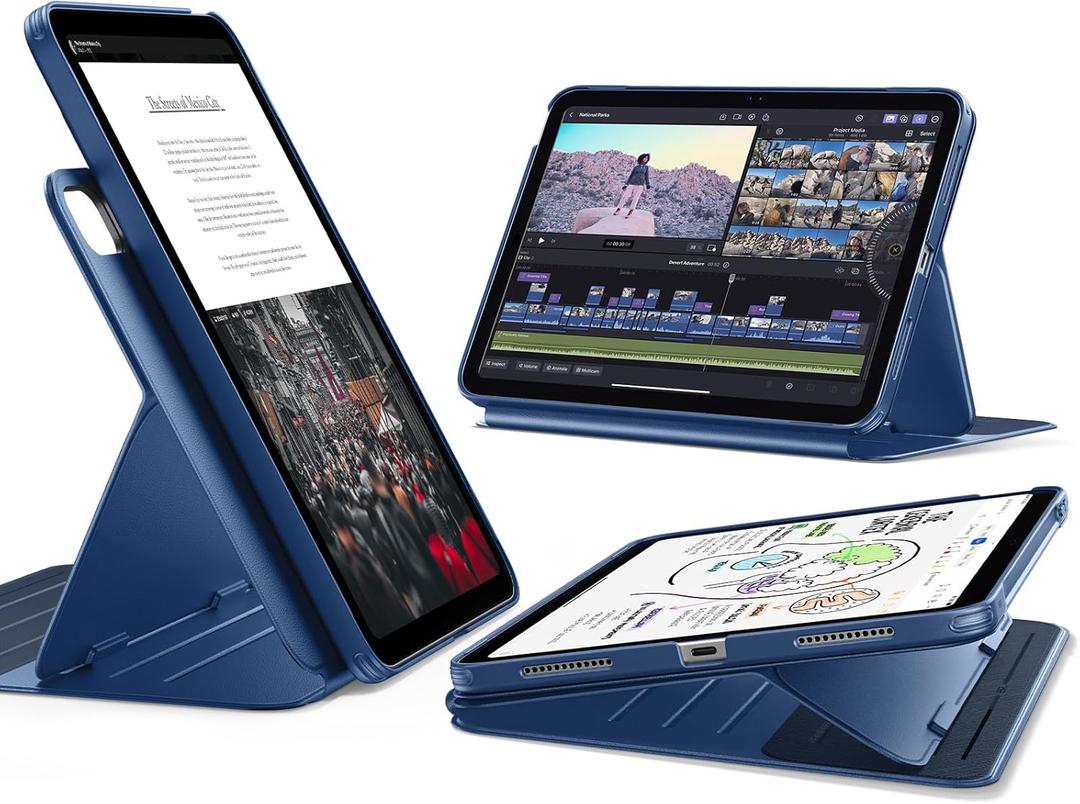ESR for iPad A16 Case, iPad 11th/10th Generation Case (2025/2022), Removable Magnetic Cover, Adjustable Portrait/Landscape Stand, 9 Standing Angles, Shift Series, Blue