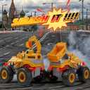 Veslier Dinosaur Monster Truck Toys for Boys Age 3 4 5 6 7 Year Old -Lights & Sounds Large Transportation Truck Toy for Kids Boy