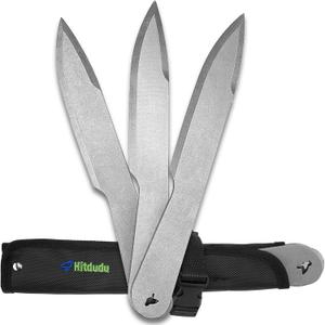 The Butcher- Throwing Spikes- 3-Pack Set 0.27" Thick Premium Stainless Steel Throwing Set with Sheath