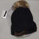 REECHO Beanie Wig With 12" Beach Wavy Hair Extension - Warm Knitted Hat With Synthetic Hairpiece for Women - Black Beanie, Chocolate Brown Hair