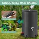 Collapsible Rain Barrel Water Storage Containers-100 Gallon Portable Rainwater Collection System Water Tank to Collect Rainwater from Gutter Downspout Water Catcher with Spigots, Filter Overflow Kits