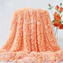 Plush Super Soft Blanket Bedding Sofa Cover Furry Fuzzy Fur Warm Throw Qulit Cozy Couch Blanket for Winter (51"x63",Orange and White)