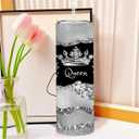 Keosonb Skinny Tumbler with Lid and Straw, Funny Print Design, 20 OZ Straight Stainless Steel Insulated Skinny Cup, Vacuum Double Layer Coffee Travel Mug for Gift (ZB-0601)