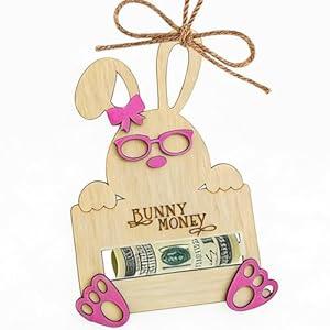 Easter Bunny Money Holder for Cash Gift,Cards Holder Basket Tag,Stuffers for Toddler,Kids,Teens,Gifts for Baby Boy,Girl,Grandchildren,Easter Basket Decorations (Blue)