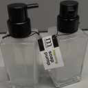 mDesign Glass Refillable Foaming Hand Soap Dispenser Modern Square Pump Bottle for Bathroom Vanity or Kitchen Sink, Countertops - Casi Collection - 2 Pack - Blue/Brushed, Clear/Brushed