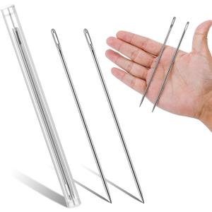 2 Pcs Large Sewing Needle 6" Upholstery Needles for Hand Sewing Embroidery Needles Tapestry Needle with Storage Tube for Stitching and Crafting