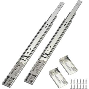 OCG Soft Close Drawer Slides 22 Inch (1 Pair), Full Extension Ball Bearing Low Noise Drawer Slides for Cabinets with Face Frame, with Rear Mounting Brackets