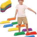 Stepping Stones for Kids Balance Beam Non-Slip Bottom Exercise Coordination and Stability Sensory Toys Toddler Outdoor Toys Kids Outdoor Play Equipment (6)