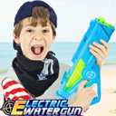 2 Pack Electric Water Guns - Full Automatic Suction Power Soaker Blasters 32 FT Range, Summer Outdoor Pool Auto Squirt Toys for Adults Kids (Red/Blue)