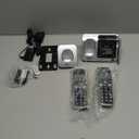 AT&T CL82407 DECT 6.0 2-Handset Cordless Phone with Smart Call Blocker, Answering Machine, Caller ID Announce, Long Range, Expandable, Silver/Black