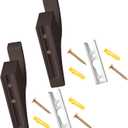 Briwooody 2 Pack Wooden Curtain Rod Brackets Curtain Rod Holder Wood Brackets Classics 3 1/2" Return Bracket for 2" Pole (Brown)