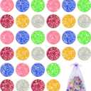 30PCS Glitter Bouncy Balls for Kids 25mm 6 Assorted Colors Rubber Bounce Balls Bulk for Party Favors, Easter Goodie Bags Stuffers for Kids, Pinata Stuffers, Prizes, Halloween Christmas