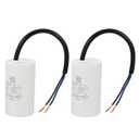 PATIKIL CBB60 16uf Running Capacitor,2Pcs AC 450V 2 Wires 50/60Hz Cylinder 72x40mm for Water Pumps, Washing Machines Motor Start
