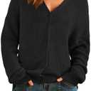 Arach&Cloz Women's Mohair Wool Blend Fall Chunky Business Cardigan Sweaters 2025 Size XL