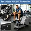 Carry On Luggage with Dual Compartment 22x14x9 Airline Approved 20 Inch, Carryon Suitcase Hard Shell Lightweight Wet Dry Separation luggage with Wheels for Gym Swim Weekend Sports Travel (Grey)