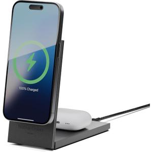 Native Union Rise 2-in-1 Magnetic Wireless Charger  Qi2 Certified & MagSafe Compatible  15W Fast-Charging Foldable Charging Stand for iPhone Air, 17 with Wireless Pad for AirPods Pro 3 (Black)