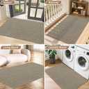 BEQHAUSE Dirt Trapper Door Mat 20" x 32", Non-Slip Washable Doormats Entrance Mat, Dirt Resistant and Absorbent Welcome Mat, Low Profile Floor Mats for Front Back Door and Entryway, Light Beige