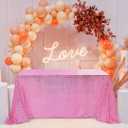 Fitable Pink Sequin Tablecloth for Parties 60x102 Inch - Sparkle Glitter Table Cloth Laser Rectangle Table Cover Overlay for Wedding Baby Shower Ceremony Birthday Cake Table Holiday Banquet