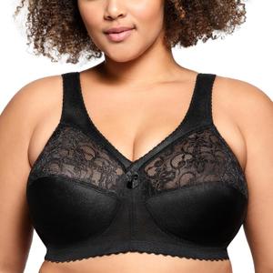 Glamorise Full Figure Plus Size MagicLift Original Support Bra Wirefree #1000 (44D, Black)