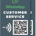 MESSAGENES | Customizable Whatsapp QR and NFC Sticker for Reception | 2 Units 12x8 cm Stickers | Connect with Your Customers on Whatsapp | Solution for Receptions (4.72" x 3.14", Green)