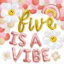 Five Is A Vibe 5th Birthday Party Decor - Girl's 5th Birthday Decorations With Balloons