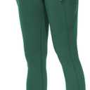 THE GYM PEOPLE Thick High Waist Yoga Pants with Pockets, Tummy Control Workout Running Yoga Leggings for Women (Green, L)