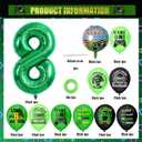 4 x Green 8th Video Game Birthday Party Decoration Balloons Game on Party Supplies Set Include Happy Birthday Banner Foil Balloon Latex Balloon Ideal for Kids Boys Party Room Activities Decor