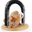 Cat Self Groomer Brushes for Indoor Cats, Cat Face Scratcher Brush Arch Scratching Board Scratch Pad Massager for Shedding, Head Hair Grooming Posts for Rubbing Deshedding w/Cute Kitten Toy