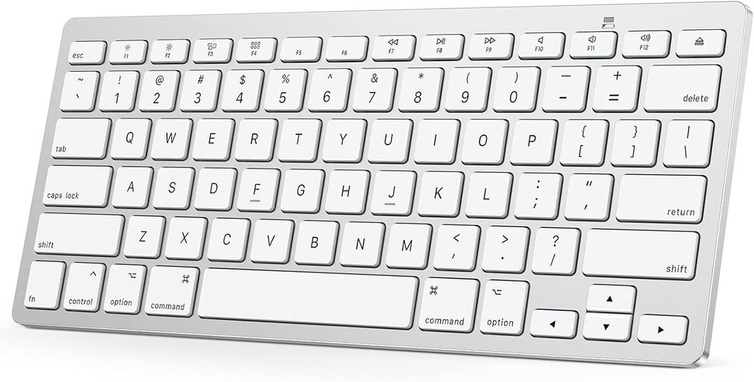 OMOTON Bluetooth Keyboard Compatible with Mac, Compact Wireless Keyboard Compatible with MacBook Pro/Air, iMac, Mac mini/Pro Laptop and PC (Silver)