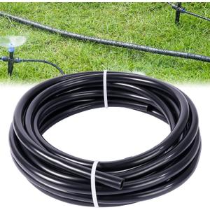 HIRALLY New Quick Drip Irrigation Parts, Black PVC 15mm Main Hose, 20FT Tubing, for Drip Irrigation