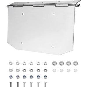 License Plate Holder with Hinge - Mirror Chrome Oversized 15"x7.4" Bracket for Semi Trucks & Trailers, Rustproof, Universal 7" Slots (1 Unit)
