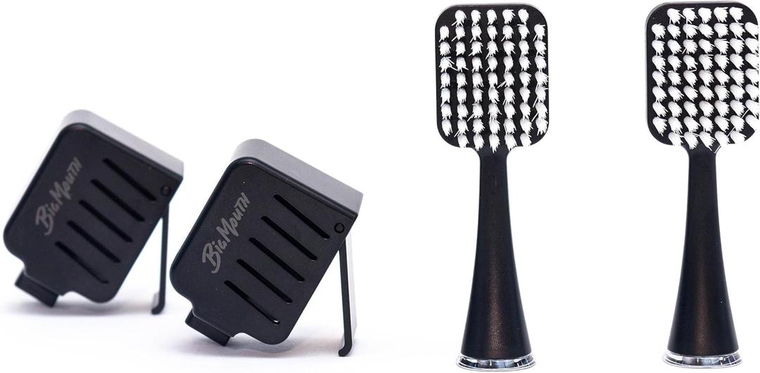 Big Mouth Sonic Toothbrush Refill Brush Heads  Compatible Toothbrush Heads for Electric Toothbrush Replacement Heads (1 Count (Pack of 2), Black)