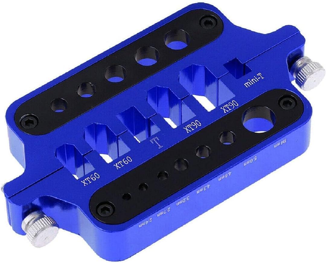 Aluminum Universal Soldering Station Solder Jig for XT60 XT90 T Plug Bullet Connector Banana Plug,Blue