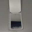 FUNTOUCH Rechargeable Travel Makeup Vanity Mirror with 72 LED Lights, Portable Lighted Beauty Mirror, 3 Lighting Modes, Dimmable Touch Screen, Tabletop Folding Cosmetic Mirror with Storage Bag (Ceramic White)