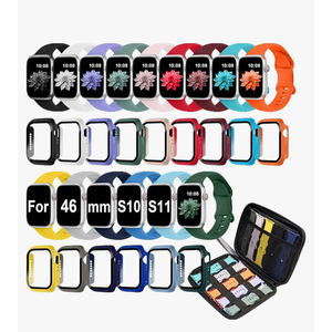15 Pack Compatible with Apple Watch Bands 46mm Women Men, Watch Screen Protector Case&Organizer for iWatch Series 10